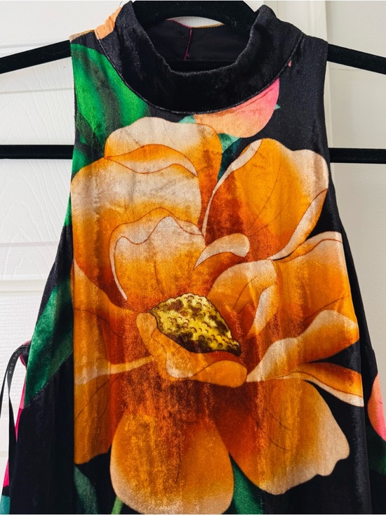 Farm Rio Halter Flowy Velvet Maxi Dress - Picture 6 of 14